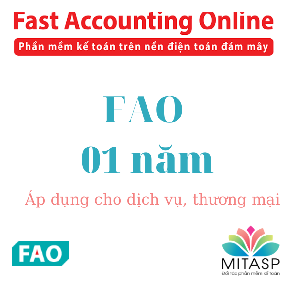 Phần mềm kế toán Fast Accounting Online - Dịch vụ, Thương mại gói 01 năm -  Mitasp